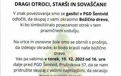 Vabilo na okrasitev božičnega drevesa